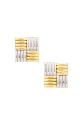 Large Mixed Metal Stud Earrings