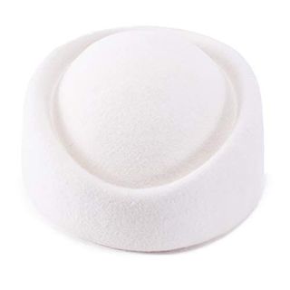 Cocktail Fascinator Base Wool Air Hostesses Pillbox Hat Millinery Making A139 (ivory)