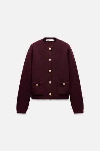 Golden Button Knit Cardigan