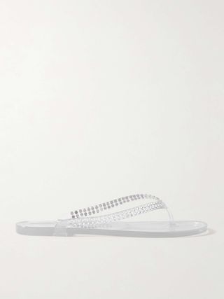 Jo Crystal-Embellished Pvc Flip Flops