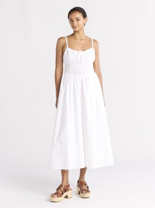Free Assembly, Free Assembly Women's Cotton Milkmaid Corset Maxi Dress, Sizes Xs-Xxxl