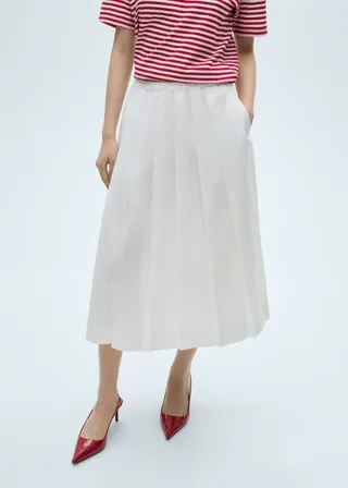 MANGO, Cotton Pleated Skirt - Women | Mango United Kingdom