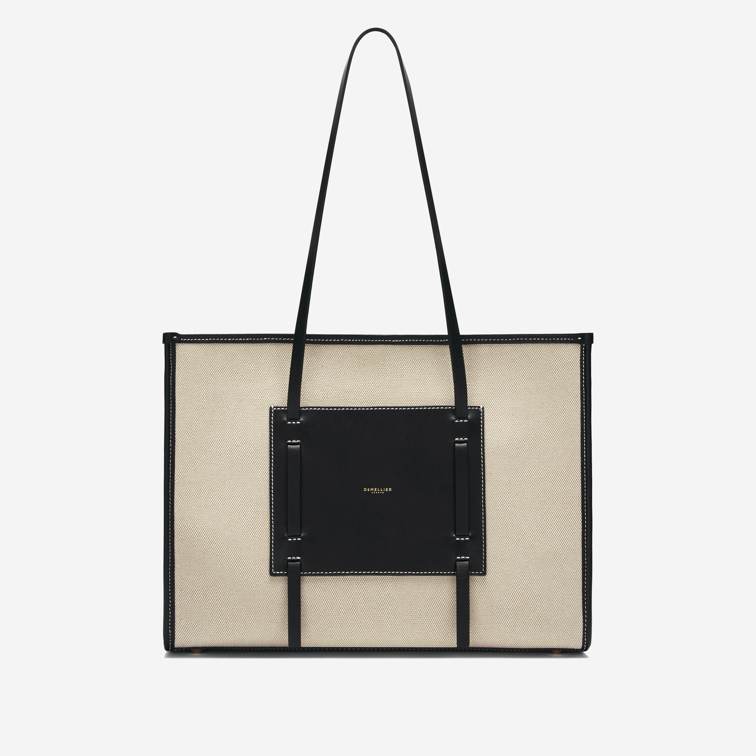 The Capri | Salt & Pepper Canvas Black Smooth | Demellier
